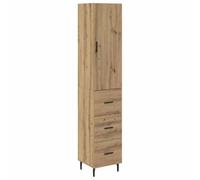 Qnhdfrt Buffet haut en chêne artisanal, 34,5 x 34 x 180 cm, en bois avec tiroir et porte, buffet moderne, pour cuisine, salle à manger, couloir, solution de rangement compacte pour salon, couloir et