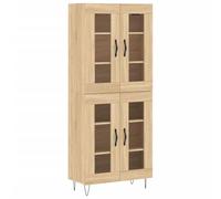 Qnhdfrt Buffet haut en chêne Sonoma 69,5 x 34 x 180 cm - En bois avec pieds en métal - Étagère de salon moderne avec support de buffet pour cuisine, couloir ou chambre à coucher