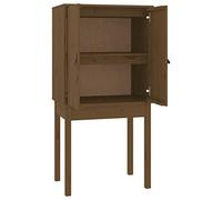 Qnhdfrt Buffet Haut Marron Miel 60x40x120 cm - Armoire de Rangement en Bois de Pin Massif Style Rustique pour Salon, Salle à Manger et Bureau - Meuble Buffet avec 2 Portes et Compartiments
