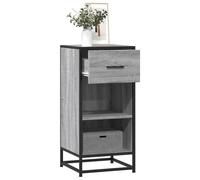 Qnhdfrt Buffet industriel gris Sonoma 35,5 x 35 x 76 cm en bois et métal pour salon, cuisine, couloir, design moderne avec structure en métal et espace de rangement