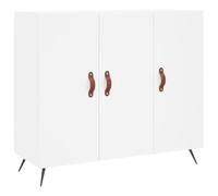 Qnhdfrt Buffet moderne blanc 90 x 34 x 80 cm en bois avec pieds en métal, miracle de rangement pour cuisine et couloir, buffet pratique pour salon et chambre à coucher