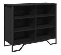 Qnhdfrt Buffet moderne noir en bois et métal 91 x 35,5 x 74,5 cm, buffet de cuisine stable avec beaucoup d'espace de rangement et portes pratiques pour salon, couloir, salle à manger et plus encore