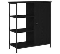 Qnhdfrt Buffet noir chêne 70 x 30 x 80 cm compact avec 1 porte Design moderne robuste et beaucoup d'espace de rangement pour salon, couloir, chambre à coucher
