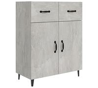 Qnhdfrt Buffet Salon Gris Béton 69,5x34x90 cm en Bois d'Ingénierie - Commode Elégante avec 2 Portes et 2 Tiroirs - Meuble de Rangement Pratique pour Entrée, Séjour et Cuisine