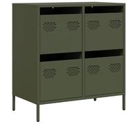 Qnhdfrt Buffet Vert Olive 68x39x73,5 cm, Commode Buffet Haut en Acier Laminé à Froid avec 4 Tiroirs, Meuble de Rangement pour Salon, Chambre et Bureau
