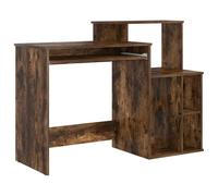 Qnhdfrt Bureau avec espace de rangement, bureau d'ordinateur en chêne fumé avec tiroir et étagères, table de travail moderne en bois 120,5 x 44 x 88,5 cm