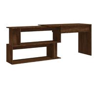 Qnhdfrt Bureau d'angle pivotant, bureau d'ordinateur avec espace de rangement, aspect chêne marron, table de bureau flexible en forme de L ou bureau droit, 200 x 50 x 76 cm, matériau en bois