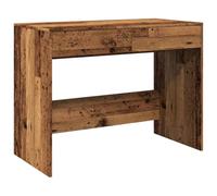 Qnhdfrt Bureau d'ordinateur compact aspect bois vieilli avec 2 tiroirs pour bureau à domicile, table de travail en bois 101 x 50 x 76,5 cm pour bureau et bureau