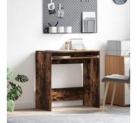 Qnhdfrt Bureau d'ordinateur compact rectangulaire en chêne fumé marron pour bureau, étude, bureau à domicile, bureau avec design ergonomique et construction robuste