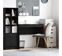 Qnhdfrt Bureau en bois avec tiroir - Noir mat - 90 x 40 x 76 cm - Rectangulaire - Moderne - Pour bureau à domicile, chambre d'adolescent et petites pièces