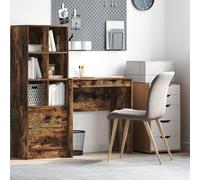 Qnhdfrt Bureau en chêne fumé en MDF avec tiroir Marron Compact 70 x 40 x 76 cm Design moderne pour bureau, étude et bureau à domicile