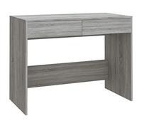 Qnhdfrt Bureau en Sonoma gris - Table de travail compacte avec 2 tiroirs pour bureau à domicile - Bureau d'ordinateur stable en bois - Dimensions : 101 x 50 x 76,5 cm