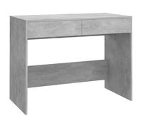 Qnhdfrt Bureau gris béton - Bureau d'ordinateur compact avec 2 tiroirs pour bureau à domicile et bureau - Table de travail robuste en bois 101 x 50 x 76,5 cm