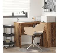 Qnhdfrt Bureau industriel en bois marron 80 x 50 cm avec espace de rangement, étagère pour bureau à domicile et bureau, compact et robuste