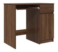 Qnhdfrt Bureau Informatique avec Tiroir et Porte Chêne Marron 86x49x76 cm Table de Travail Compacte en Bois d'Ingénierie Petit Bureau d'angle avec Étagère pour Bureau À Domicile et Salon