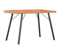 Qnhdfrt Bureau Informatique Compact 90x50x79 cm, Table dÉcriture Industrielle en Bois et Acier, Petit Bureau de Travail pour Chambre, Salon, Studio, Marron et Noir