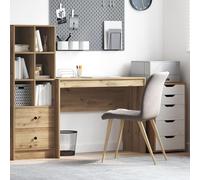 Qnhdfrt Bureau rectangulaire en chêne artisan - 100 x 40 x 76 cm - Marron - Avec tiroir - Moderne - Pour bureau, bureau à domicile et appartements d'étudiants