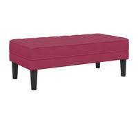 Qnhdfrt Burgundy Velvet Rectangular End of Bed Bench