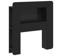 Qnhdfrt Cabinet de Tête de Lit avec Rangement 93,5x18,5x100 cm - Étagères de Lit Modernes en Bois d'Ingénierie pour Chambre à Coucher - Meuble de Rangement Noir Élégant et Stable