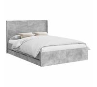 Qnhdfrt Cadre de Lit 146,5x203 cm Rangement 6 Tiroirs Tête de Lit Gris | Mobilier de chambre adulte avec sommier à lattes intégré et 6 tiroirs spacieux pour optimiser l'espace au quotidien.