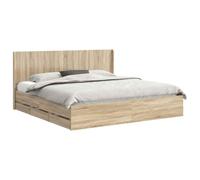 Qnhdfrt Cadre de Lit 200x200 cm avec 6 Tiroirs Tête de Lit Chêne Sonoma | Optimisez votre chambre avec ce lit double avec sommier à lattes, 6 tiroirs intégrés et tête de lit en bois d'ingénierie.