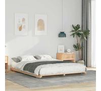 Qnhdfrt Cadre de lit de sol, 150 x 200 cm, en bois de pin massif, design japonais, élégant et robuste, avec montage facile, atmosphère chaleureuse pour la chambre à coucher