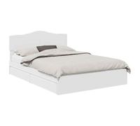 Qnhdfrt Cadre de Lit Double 140x200 cm avec Tiroirs de Rangement et Tête de Lit, Structure de Lit 2 Personnes en Bois d'Ingénierie pour Chambre Adulte, Blanc
