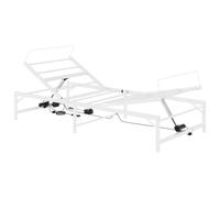 Qnhdfrt Cadre de Lit Électrique Réglable en Acier Blanc 75 x 190 cm | Sommier motorisé pour chambre à coucher avec télécommande filaire et relèvement indépendant de la tête et des pieds.