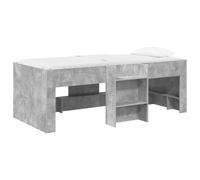 Qnhdfrt Cadre de Lit Mezzanine 2 pcs Gris Béton Bois d'Ingénierie 90x190cm | Structure surélevée avec échelle intégrée et protection TPE, idéale pour optimiser l'espace dans une chambre moderne.