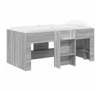 Qnhdfrt Cadre de Lit Mezzanine Surélevé 2 pcs Sonoma Gris 80x160 cm | Structure gain de place idéale pour la chambre, échelle intégrée et angles TPE sécurisés.