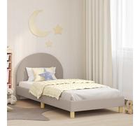 Qnhdfrt Cadre de lit pour enfant - Gris clair - Avec tête de lit - 208 x 94 x 85 cm - Sommier à lattes - En bois - Design moderne - Espace de rangement pour chambre à coucher, chambre d'adolescent
