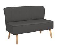 Qnhdfrt Canapé 2 Places en Tissu Gris Foncé, Petit Canapé Droit avec Cadre en Bois 117x55,5x77 cm, Sofa Confortable et Élégant pour Salon, Bureau ou Petit Espace