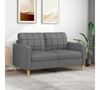Qnhdfrt Canapé 2 places, gris foncé, 140 cm, en tissu, design moderne, robuste et confortable, pour salon, chambre d'adolescent, petites pièces