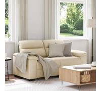 Qnhdfrt Canapé 2 places, petit, en tissu crème, 120 cm, avec coussins confortables et structure robuste, pour salon, bureau, chambre d'amis
