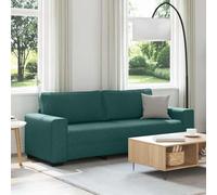 Qnhdfrt Canapé 3 places, vert foncé, 180 cm, en tissu polyester résistant, avec structure en bois et métal robuste, coussins confortables et accoudoirs larges, pour salon, bureau ou chambre d'amis