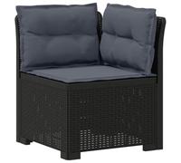 Qnhdfrt Canapé de Jardin 1 Place Look Rotin PP Anthracite | Fauteuil d'angle de jardin modulaire résistant aux UV, idéal pour optimiser l'espace sur balcons, vérandas et terrasses.