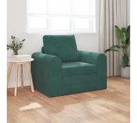 Qnhdfrt Canapé-lit 2 en 1, vert foncé, en velours, 98 x 71 x 83 cm, compact, pour les petits espaces de vie, avec design moderne et rembourrage confortable