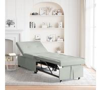 Qnhdfrt Canapé-lit extensible, 3 en 1, en velours, gris clair, design compact pour les petits espaces, avec conversion facile en canapé, lit ou fauteuil