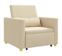 Qnhdfrt Canapé-lit simple 3 en 1 - Crème - 90 x 165 x 87 cm - Tissu avec cadre en acier - Design moderne - Pour salon, chambre à coucher, petites pièces