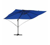 Qnhdfrt Cantilever Roma Parasol sable, 351 x 250 x 260 cm, en polyester et aluminium, avec rotation à 360 ° et fonction d'inclinaison, design moderne, pour jardin, terrasse, balcon, bleu, 351 x 250 x