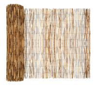 Qnhdfrt Carbonized Reed Garden Fence, Metal Reinforced, 400x100cm