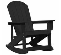 Qnhdfrt Chaise Adirondack à Bascule Noir en Polyéthylène Haute Densité 92x73,5x92 cm, Fauteuil Rocking Chair Confortable de Jardin et Terrasse Extérieure, Design Ergonomique et Moderne