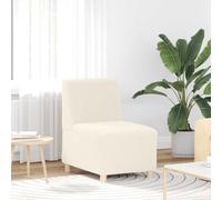 Qnhdfrt Chaise canapé sans accoudoirs crème 55 cm en tissu imitation laine d'agneau - Petit fauteuil avec cadre en contreplaqué robuste pour une assise confortable dans le salon, la chambre à coucher