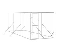 Qnhdfrt Chenil d'Extérieur pour Chiens 2x6x2 m - Enclos Robuste en Acier Galvanisé avec Porte Verrouillable et Maille Respirante, Cage Spacieuse pour Animaux, Argenté