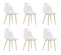 Qnhdfrt Clear Pet Dining Chairs with Metal Legs, Set of 6