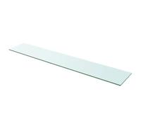 Qnhdfrt Clear Tempered Glass Slatwall Shelf, 110x20cm, 8mm