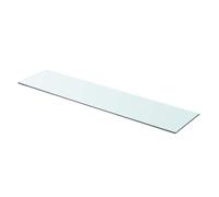Qnhdfrt Clear Tempered Glass Slatwall Shelf, 90 x 20 cm, 8mm Thick