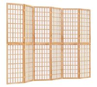 Qnhdfrt Cloison de Séparation Pliable 6 Panneaux 240x170 cm - Paravent Intérieur en Bois de Sapin Massif et Papier de Riz Shoji Style Japonais - Brise-Vue pour Salon Chambre et Bureau
