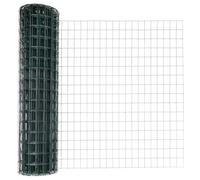 Qnhdfrt Clôture avec poteaux, clôture en fil d'acier et PVC, clôture Euro pour jardin et terrain, clôture de jardin verte, kit de clôture robuste avec poteaux, longueur 1000 cm