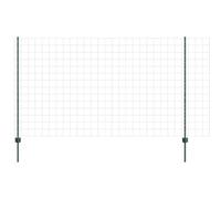 Qnhdfrt Clôture de jardin avec poteaux, clôture Euro verte en acier et PVC, clôture en treillis revêtu par pulvérisation pour jardin et délimitation de terrain, hauteur 140 cm